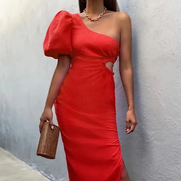 red dress runaway the label MARL MAXI DRESS - RED
